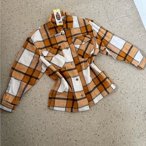 New! Women yellow plaid jacket size small